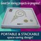 The Beadsmith Treasure Mat Tray and Mat - 11 x 14 Inches - Grey Flocked Tray with Cover - Non-Slip, Rubber Base Mat - Design Board for Jewelry Making
